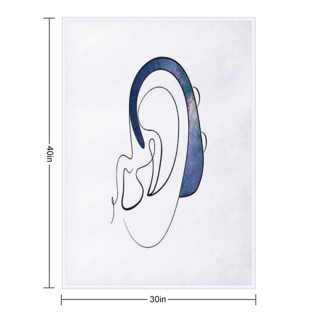 Copy of Hearing Aid Line Art with Blue Sky And Clouds Versatility Throw Blanket