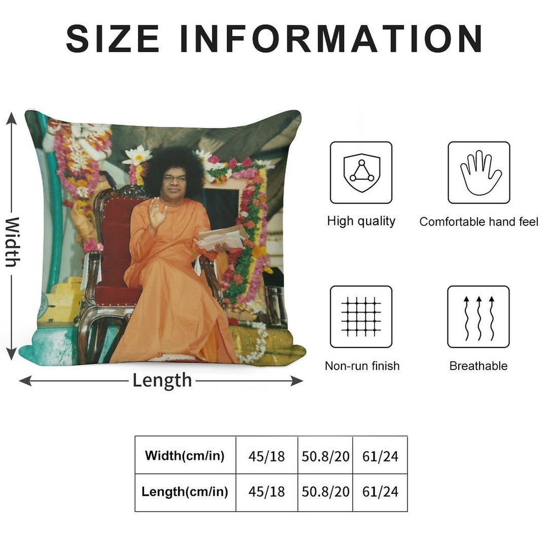 Sathya Sai Baba Blessings High Quality Soft Skin-Friendly Throw Pillow