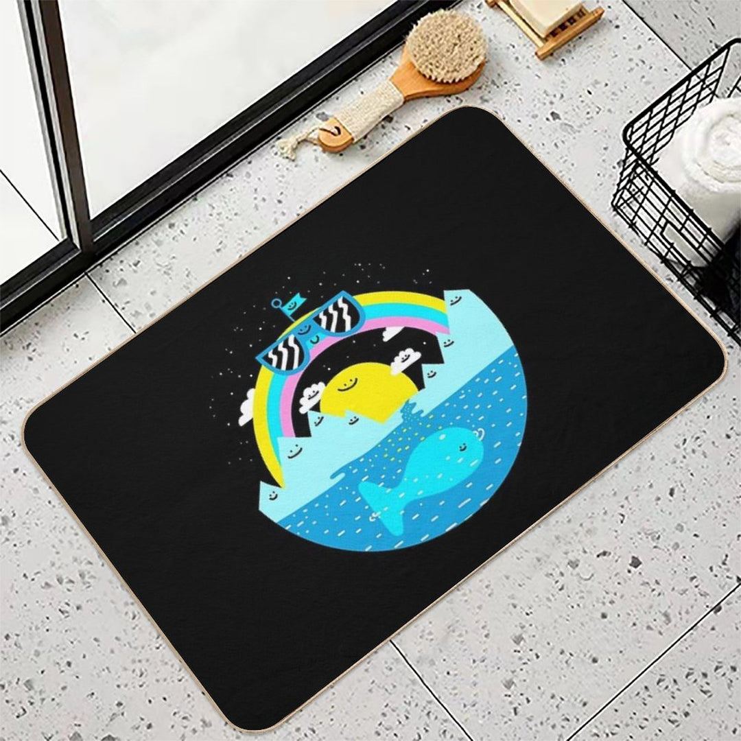 Rainbow Space World  Rapid-Drying Bath Mat