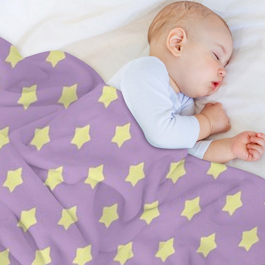 Yellow Stars on Purple Pop Versatility Throw Blanket