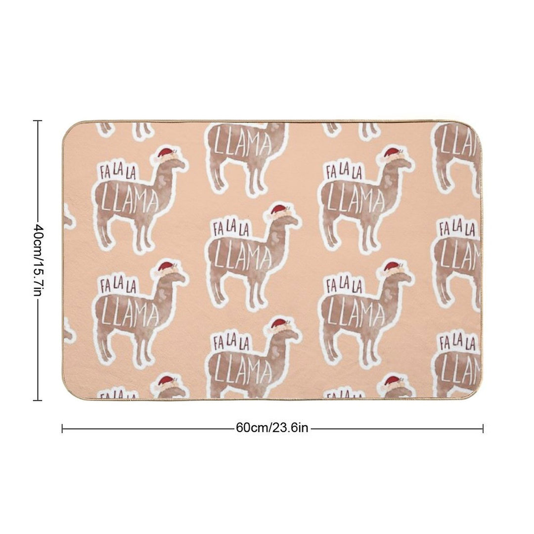Fa La La Llama - Funny Llama Christmas Pun Sticker  Slip-Resistant Bath Mat