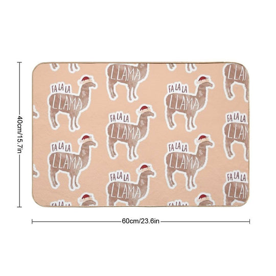 Fa La La Llama - Funny Llama Christmas Pun Sticker  Slip-Resistant Bath Mat