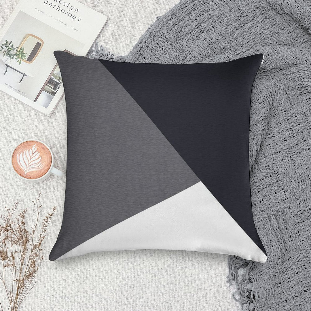 Grey Geometric Triangle Soft Washable Throw Pillow