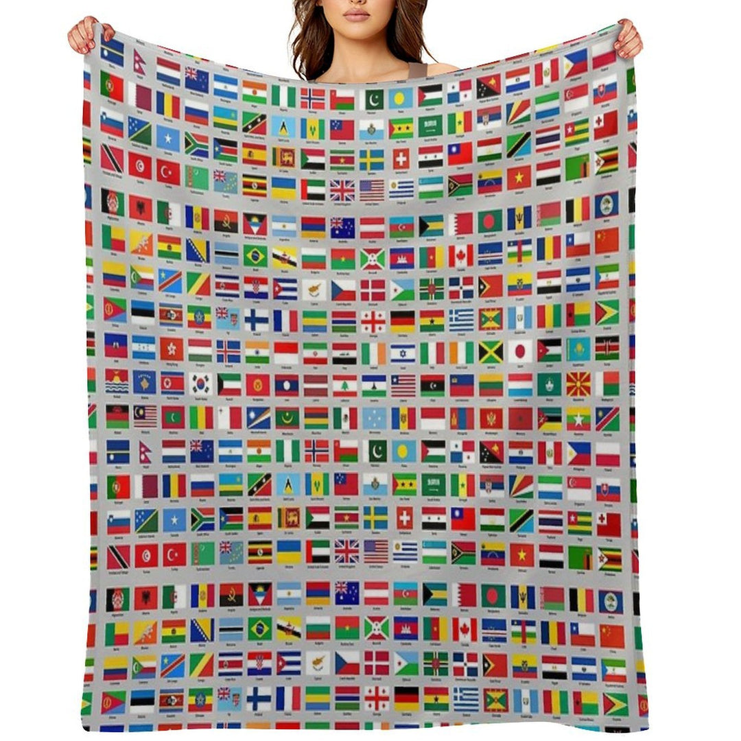 All of The Current World Flags Every Nation Eco-conscious Throw Blanket