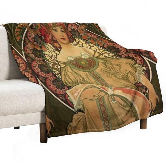 Alphonse Mucha -1860 - 1939 Durable Throw Blanket