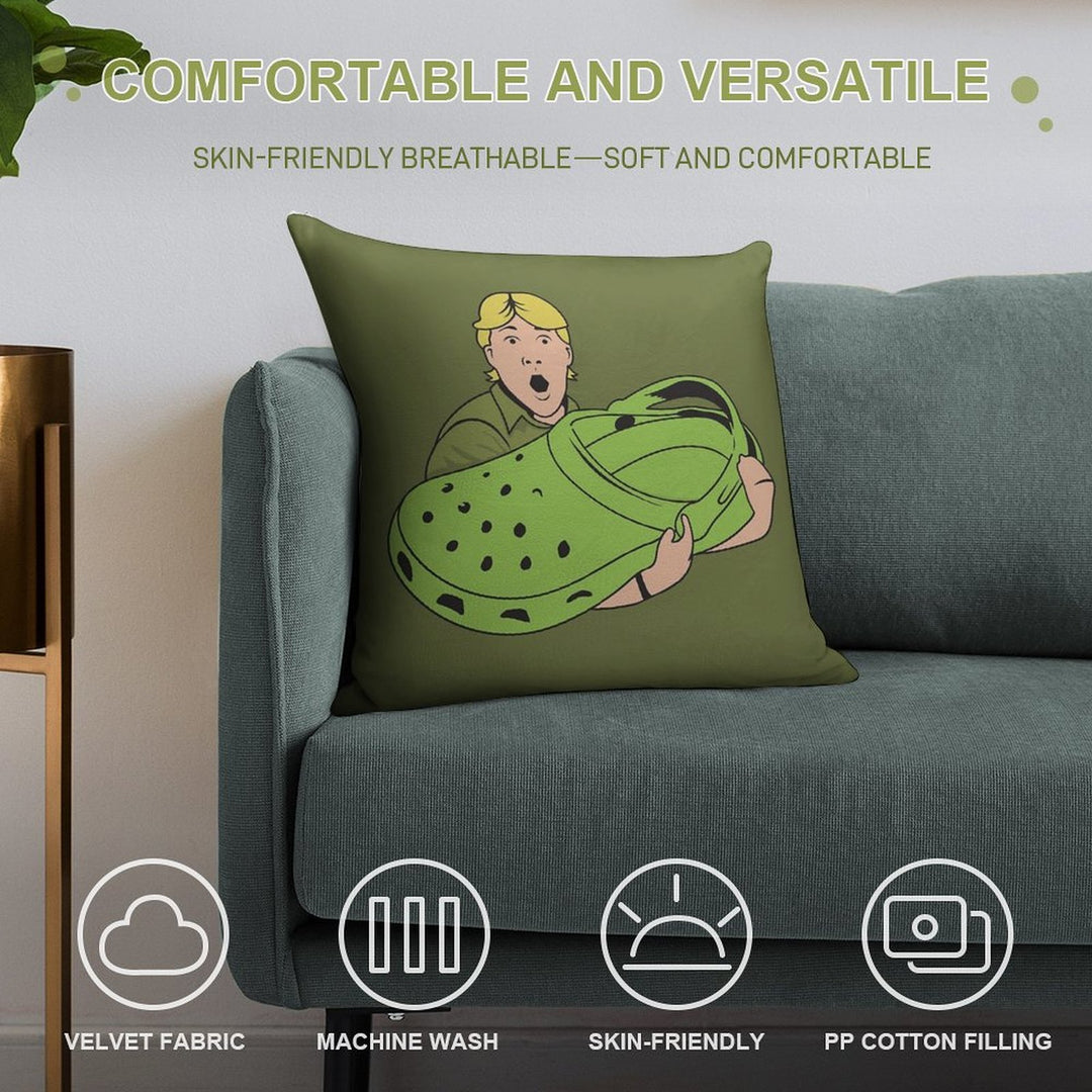 Croccy! Soft Decorative Cover Throw Pillow