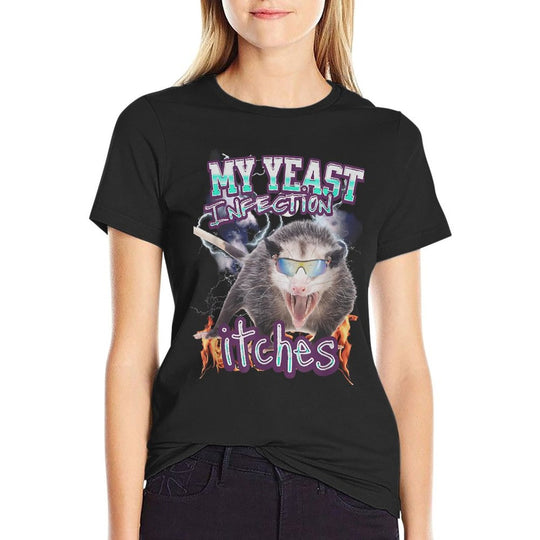 My Yeast Infection Itches Opossum Raccoon  Fade-proof Color T-Shirt