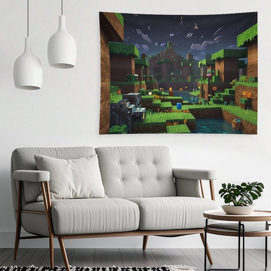 Minecraft Night Tapestry