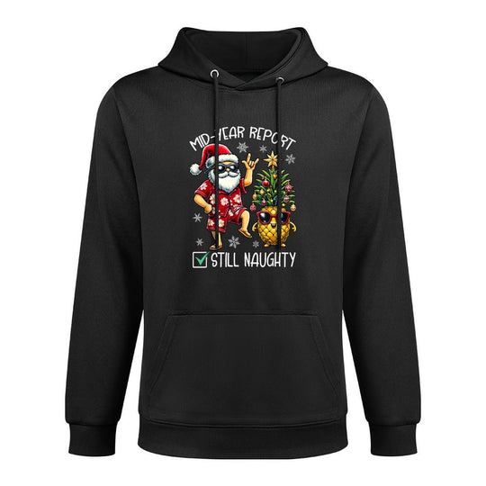 Christmas in July Mid Year Report Still Naughty Funny Medium-Weight Fabric Hoodie