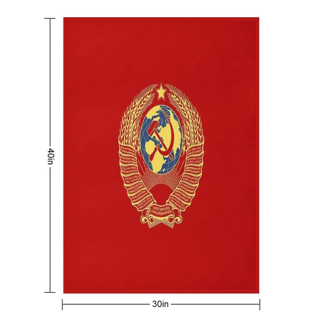 Golden Soviet Union Flag Premium Throw Blanket
