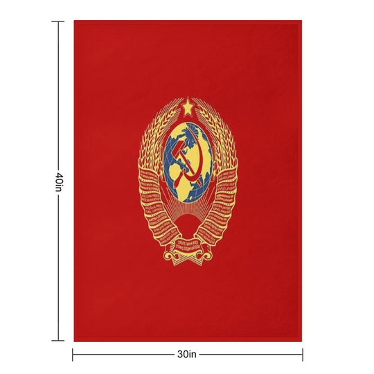 Golden Soviet Union Flag Premium Throw Blanket