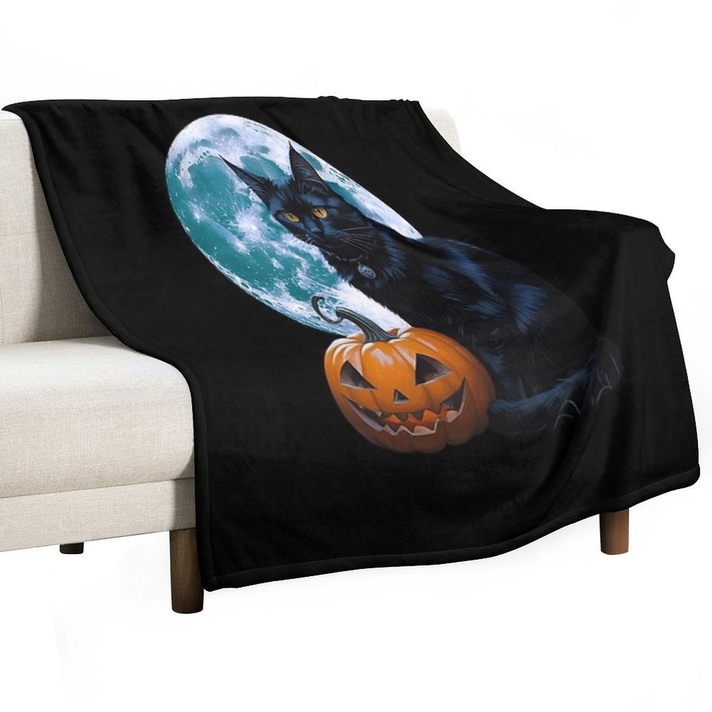 Witches Cat Purranormal Plush Throw Blanket