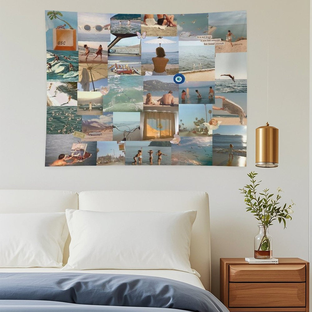 August Slipped Away Collage Tapestry