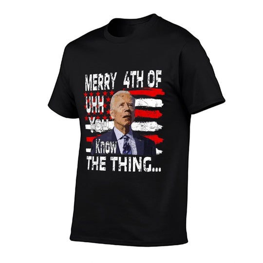 Funny Biden Happy Fourth Of July.Biden 4th of July Memes  Easy-care T-Shirt