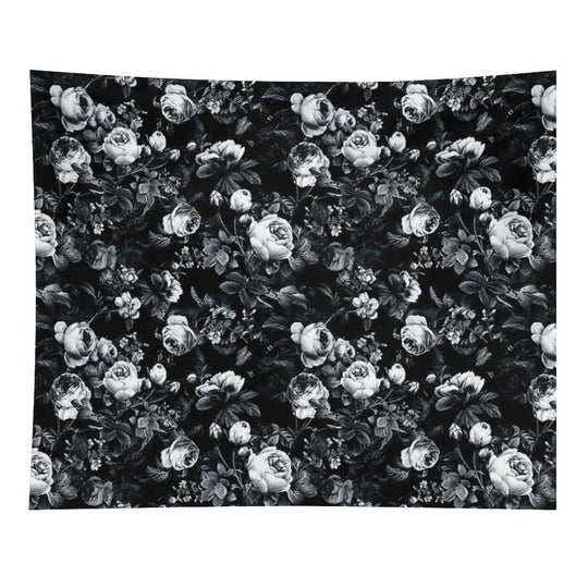 Roses Black And White Tapestry