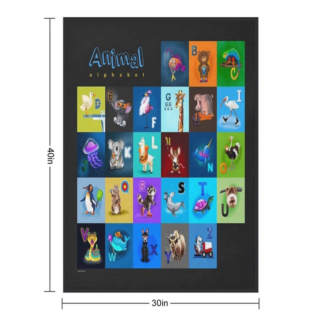 Animal Alphabet Anti-pilling Throw Blanket