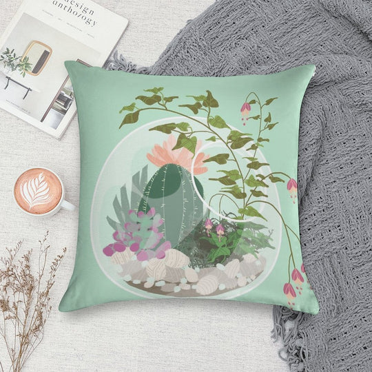 Round Terrarium Soft Bedroom Essential Throw Pillow