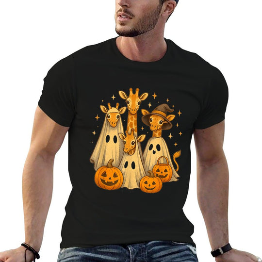 Spooky Ghost Giraffe Halloween Funny African Animal Lover  Breathable T-Shirt