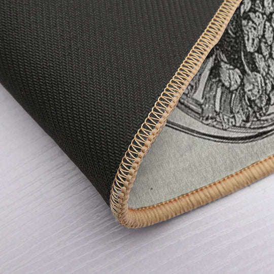 Long Pole Pine Vintage Plate  Repositionable Bath Mat