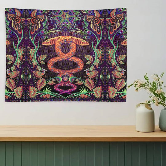 Psychedelic Ayahuasca Snake Spirit Tapestry