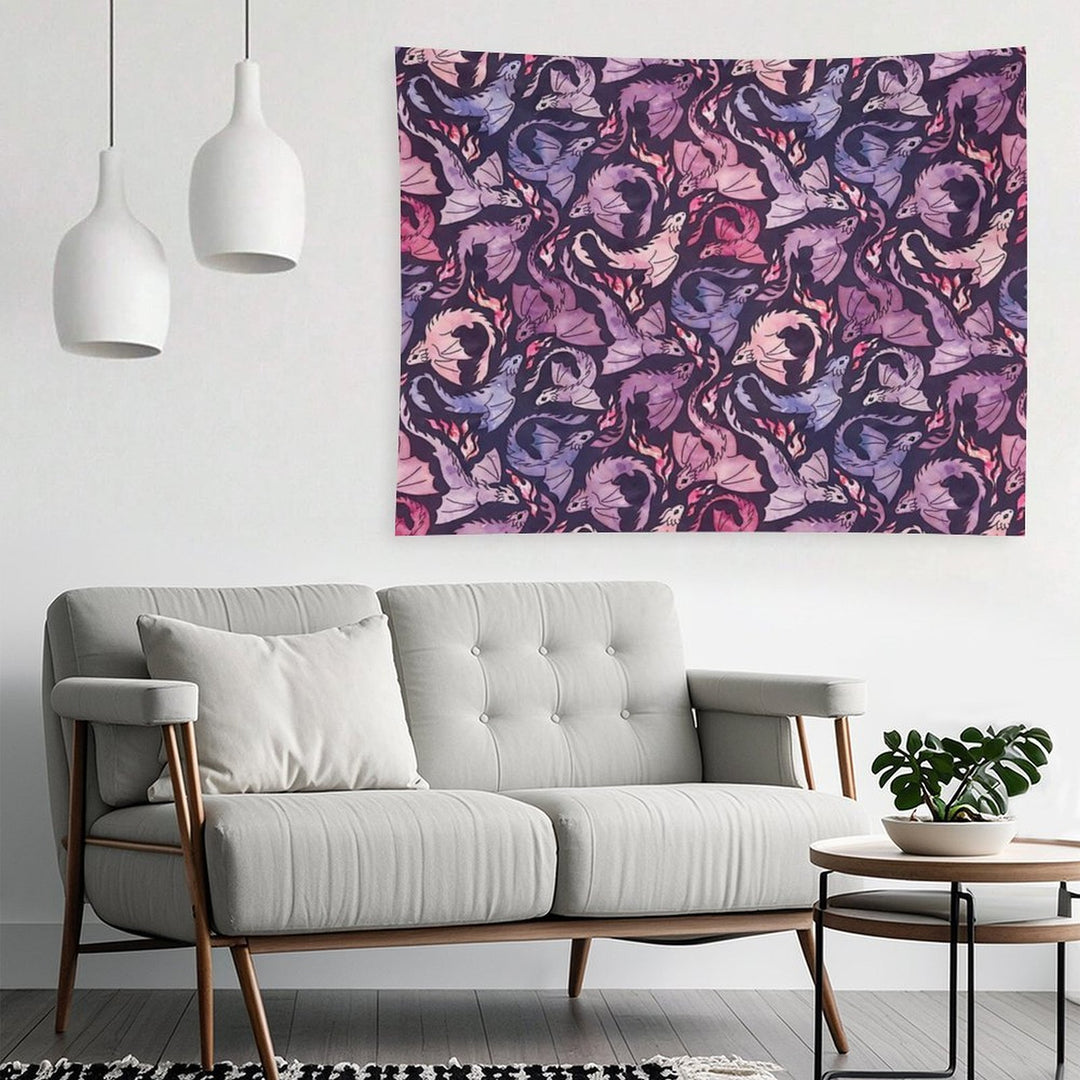 Dragon Fire Dark Pink & Purple Tapestry