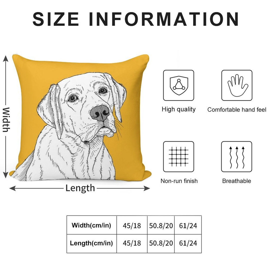 Labrador Dog Portrait Soft Washable Throw Pillow
