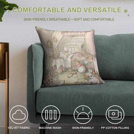 Wilfred's Birthday Morning Soft Short Plush Fabric Throw Pillow