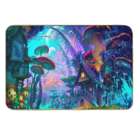 Psychedelic Space House Lost in Time  Easy To Clean Bath Mat