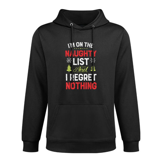 Im On The Naughty List Funny Christmas Men Women Xmas Dirty Kangaroo Pocket Hoodie