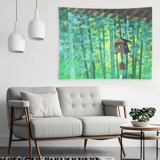 Summer Meditation Zen Japanese Garden Wind Chimes Bamboo Tapestry