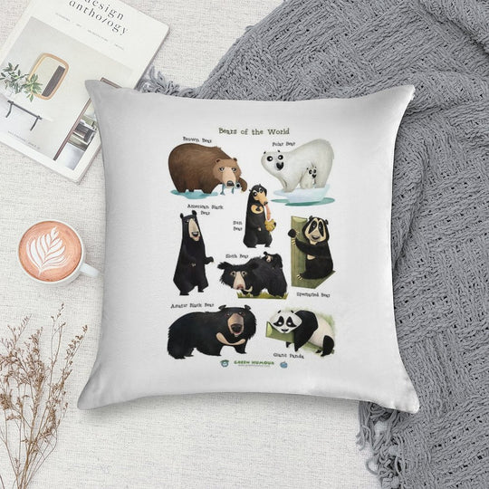 Bears of The World Soft Anti-Pilling Throw Pillow
