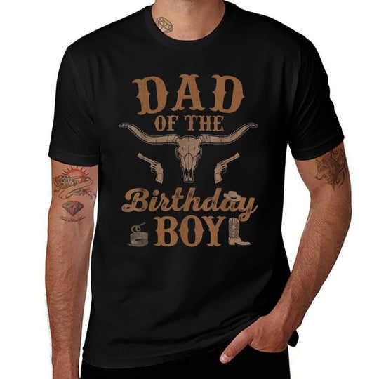 Dad of The Birthday Boy Western Rodeo Cowboy Family Matching  Eco-friendly Material T-Shirt