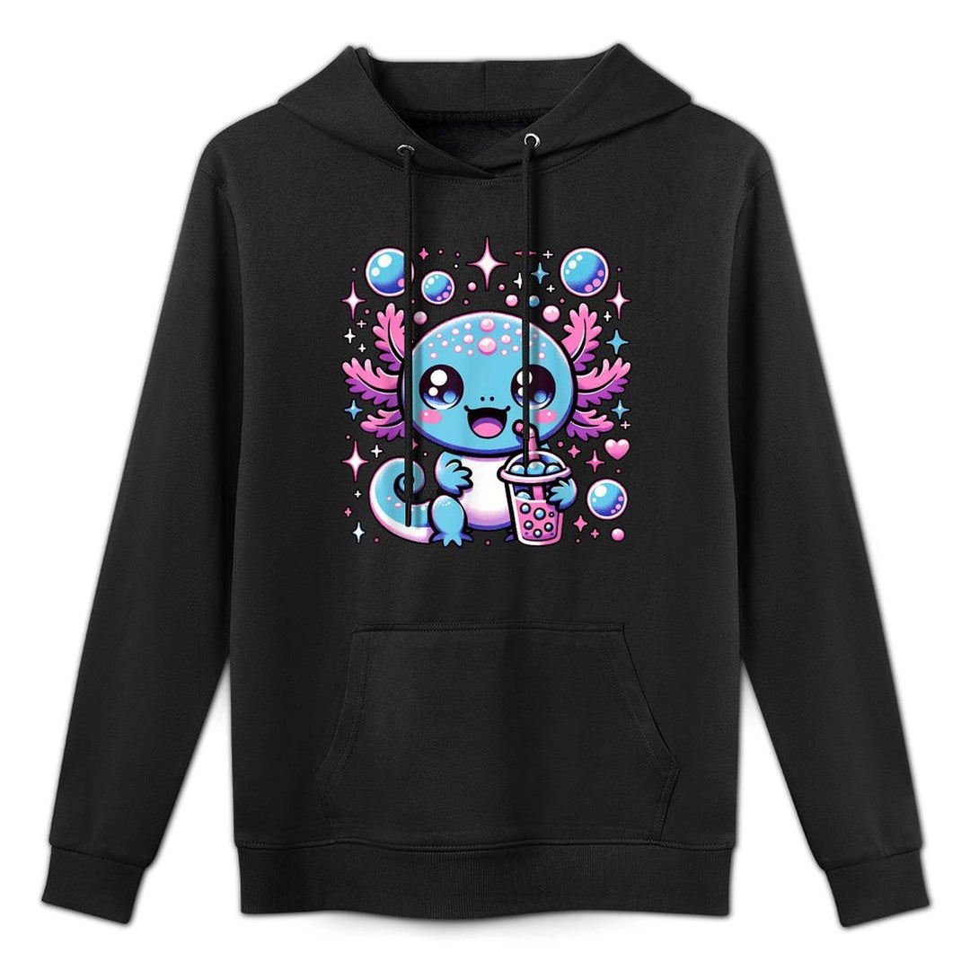 Cute Axolotl Bubble Boba Tea Anime Girls Boys Kids Women Shape Retention Hoodie