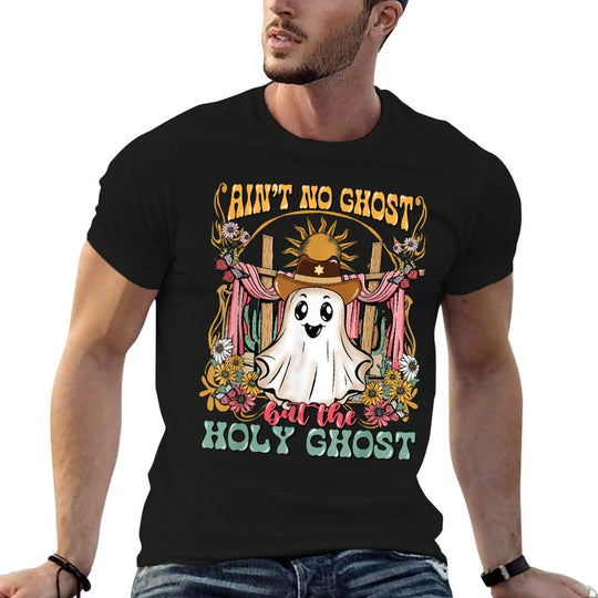 Aint No Ghost But The Holy Ghost Halloween  Rolled Sleeves T-Shirt