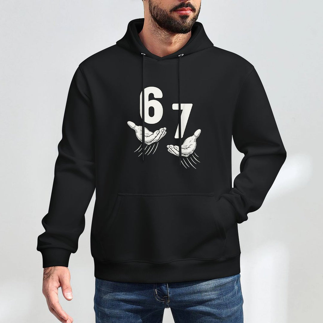 Six Seven 67 6 7 Kids 67 Boys Youth 6-7 Meme Hands Funny Relaxed Fit Hoodie