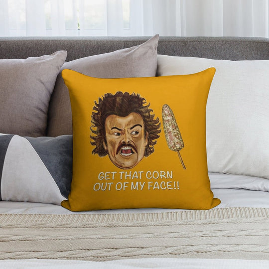 Get That Corn Out of My Face!! Soft Short Plush Fabric Throw Pillow