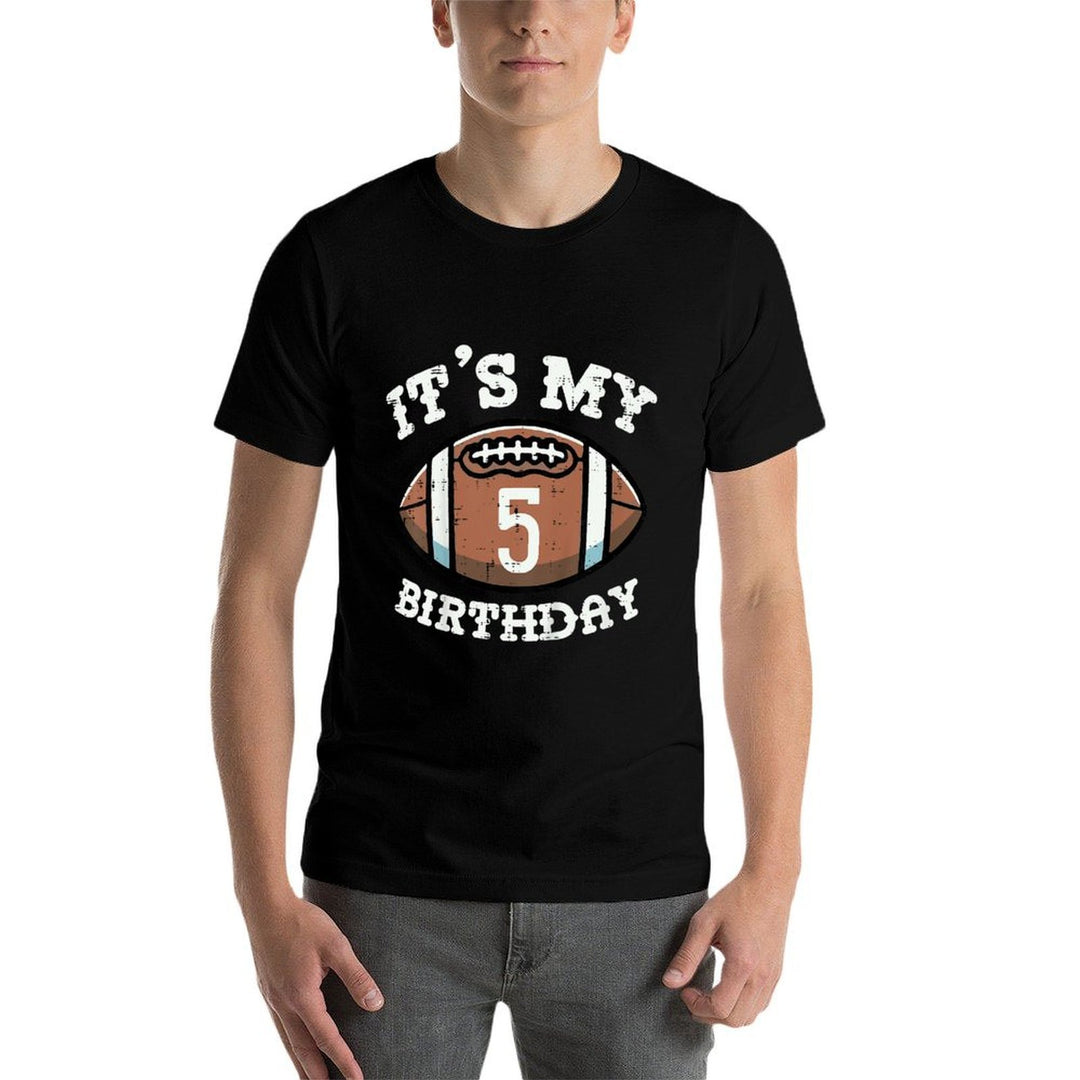 Kids Its My 5th Birthday American Football 5 Year Old Bday Boys Comfortable T-Shirt