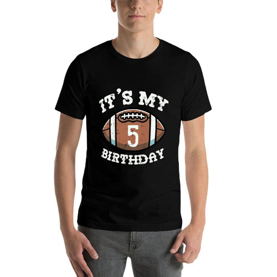 Kids Its My 5th Birthday American Football 5 Year Old Bday Boys Comfortable T-Shirt