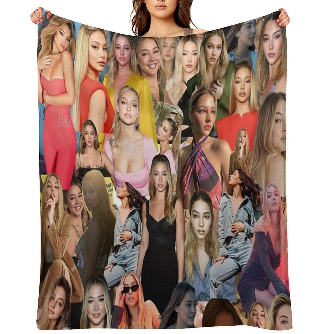 Madelyn Cline Super Fine Beautiful Actress Aesthetic Collage - 1 Anti-pilling Throw Blanket
