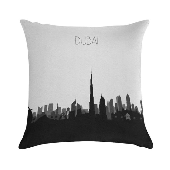 Travel Posters  Destination Dubai Soft Fade-Resistant Throw Pillow