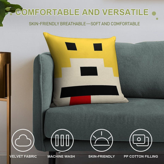 Mr. Oizo - Flat Eric Minimal Yellow Soft Luxury Feel Throw Pillow