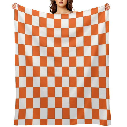 Tennessee Orange And White Checkerboard Durable Throw Blanket