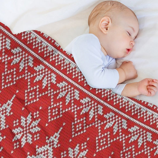 Red Christmas Knit Versatility Throw Blanket