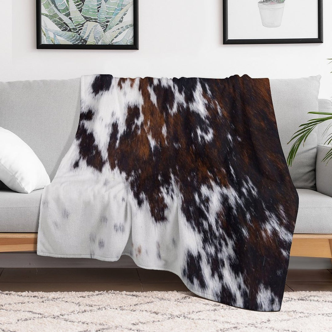 Wanderlust Cow Art Machine-washable Throw Blanket