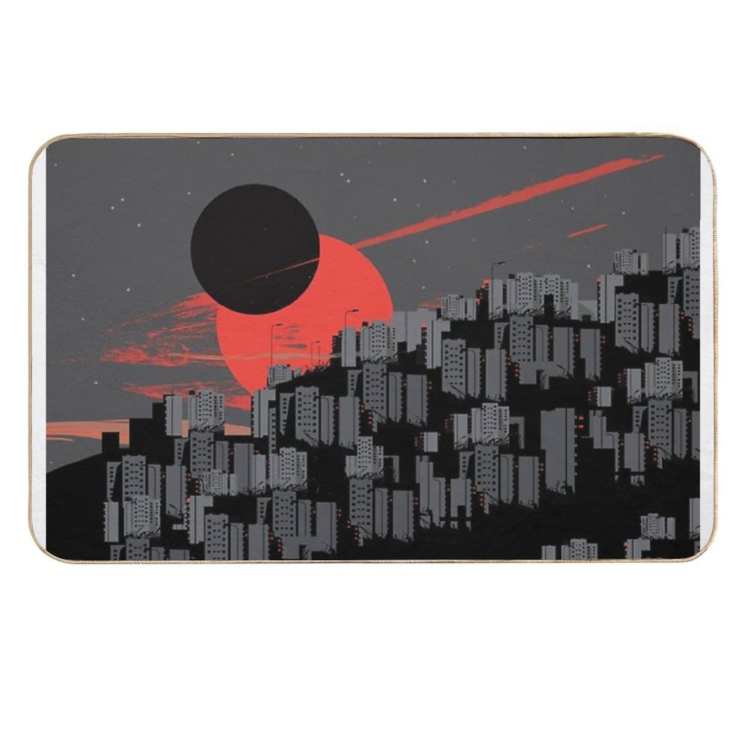 Brutalist Apocalypse  Stain-Proof Bath Mat