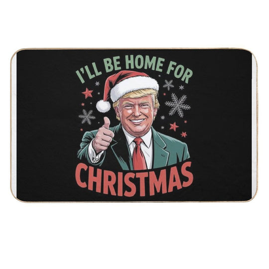 I'll Be Home For Christmas Santa Xmas Trump President Pajama  Multi-Purpose Bath Mat