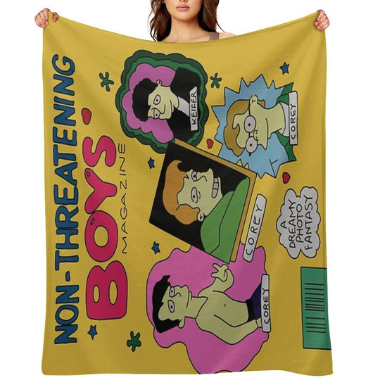 Non-Threatening Boys Magazine All-season Throw Blanket