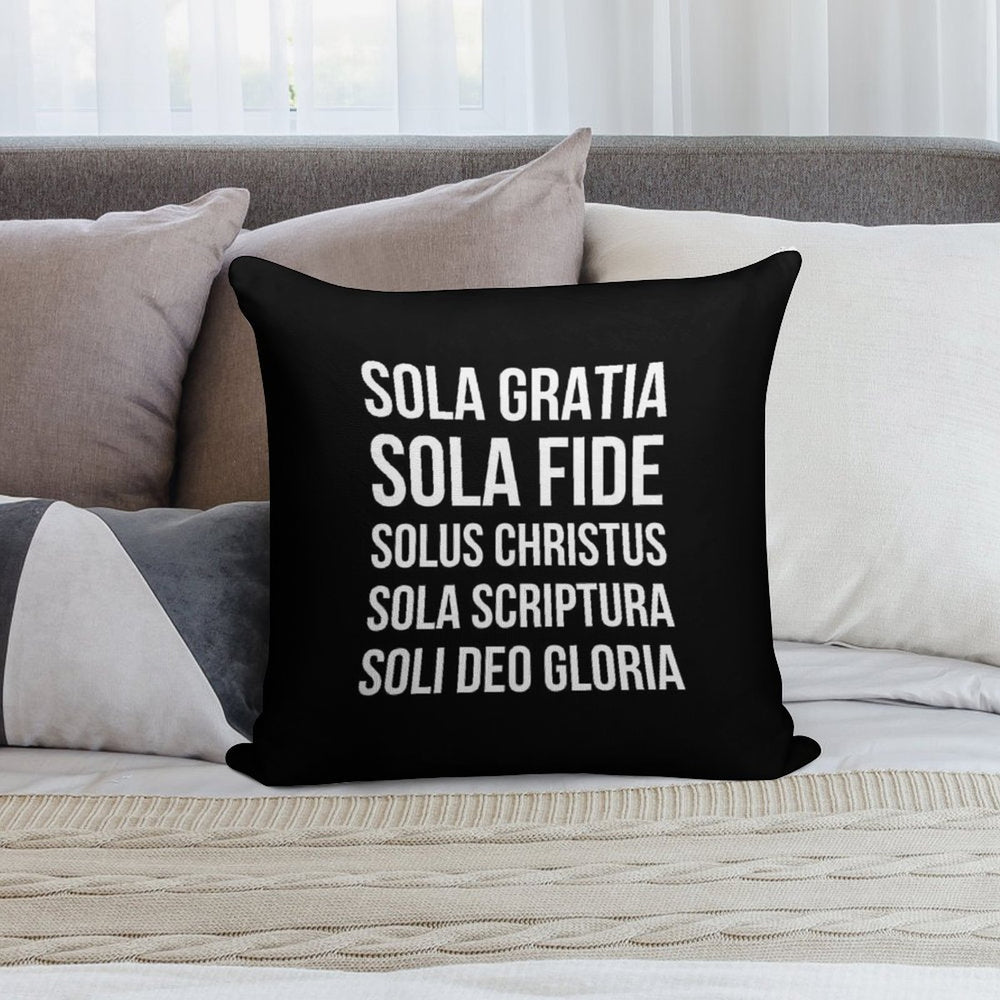 Five Solas Reformed Theology White Soft Style Accent Throw Pillow