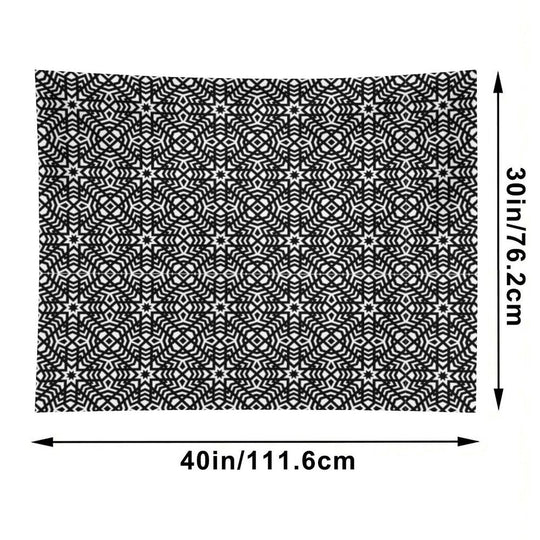 B&W Intricate Ornament – Elegant Monochrome Pattern Tapestry