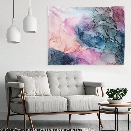 Heavenly Pastels 1 Original Abstract Ink Painting Tapestry